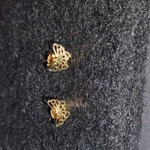 14k Gold butterfly earrings